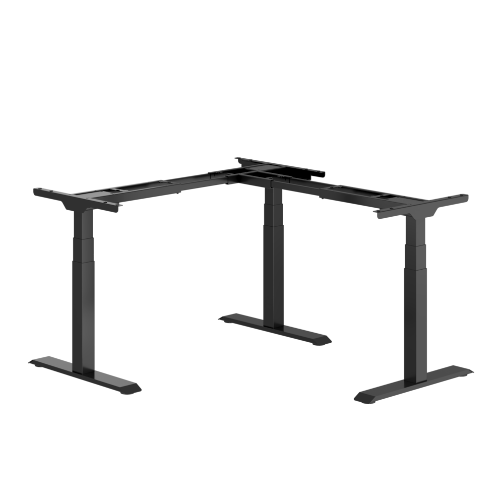 L-shaped Electric Height Adjustable Workbench Standing Corner Desk Frame Only_4Dock